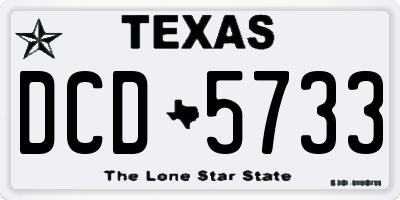 TX license plate DCD5733