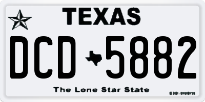 TX license plate DCD5882