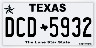 TX license plate DCD5932
