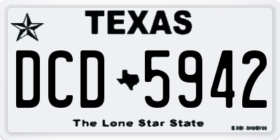TX license plate DCD5942