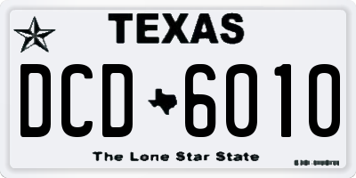TX license plate DCD6010