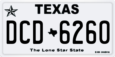 TX license plate DCD6260