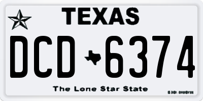 TX license plate DCD6374