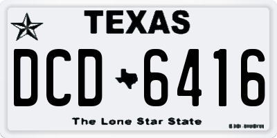 TX license plate DCD6416