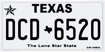 TX license plate DCD6520