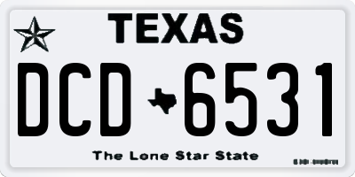 TX license plate DCD6531