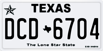 TX license plate DCD6704