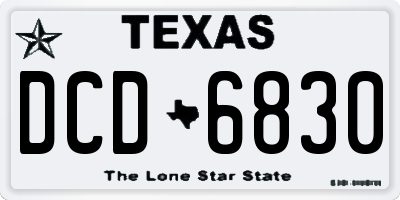 TX license plate DCD6830