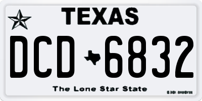 TX license plate DCD6832