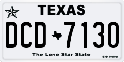 TX license plate DCD7130