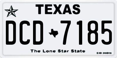 TX license plate DCD7185