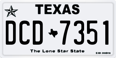 TX license plate DCD7351