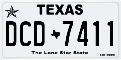 TX license plate DCD7411