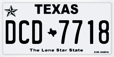TX license plate DCD7718