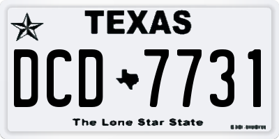 TX license plate DCD7731