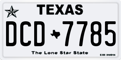 TX license plate DCD7785