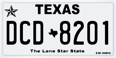 TX license plate DCD8201