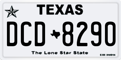 TX license plate DCD8290
