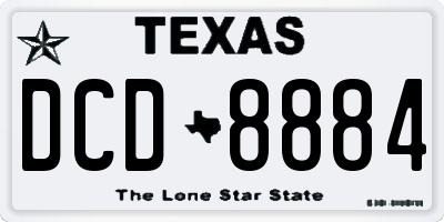 TX license plate DCD8884