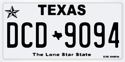 TX license plate DCD9094