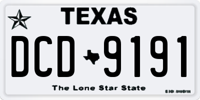 TX license plate DCD9191
