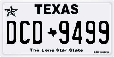 TX license plate DCD9499