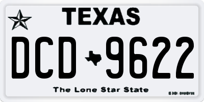 TX license plate DCD9622