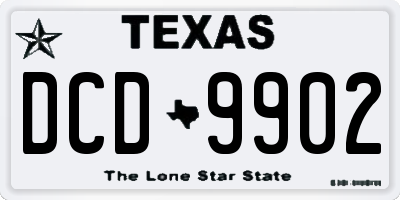 TX license plate DCD9902