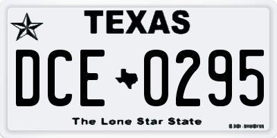 TX license plate DCE0295