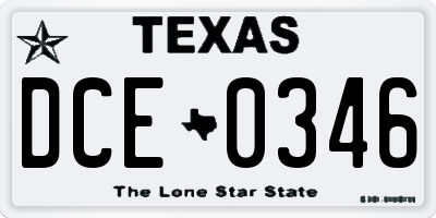 TX license plate DCE0346