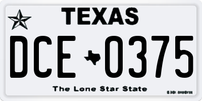 TX license plate DCE0375