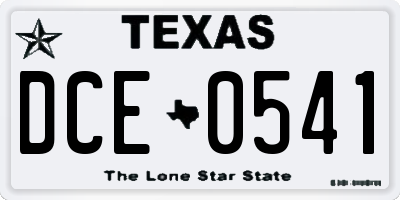 TX license plate DCE0541
