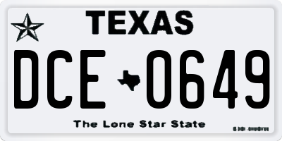 TX license plate DCE0649