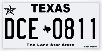 TX license plate DCE0811