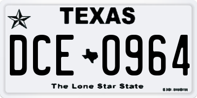 TX license plate DCE0964