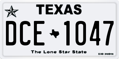 TX license plate DCE1047