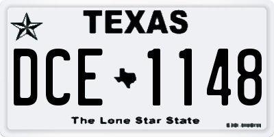 TX license plate DCE1148