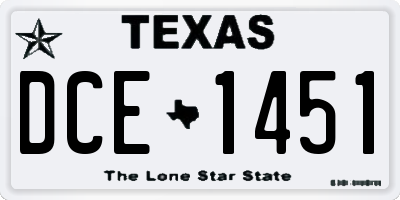 TX license plate DCE1451
