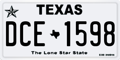 TX license plate DCE1598