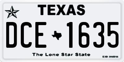 TX license plate DCE1635