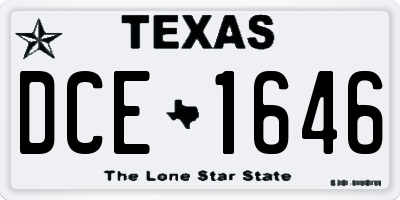 TX license plate DCE1646