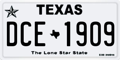 TX license plate DCE1909