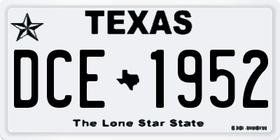 TX license plate DCE1952