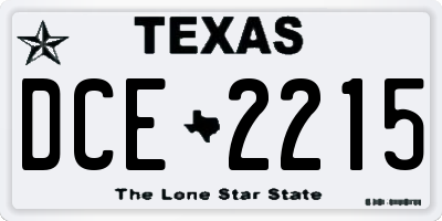 TX license plate DCE2215
