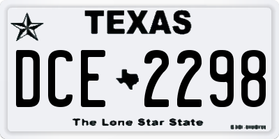 TX license plate DCE2298