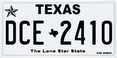 TX license plate DCE2410