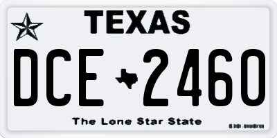 TX license plate DCE2460