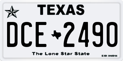 TX license plate DCE2490