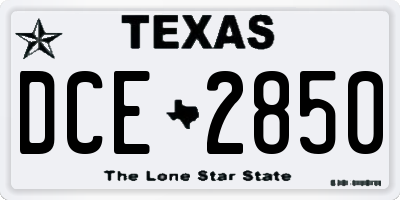 TX license plate DCE2850