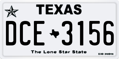 TX license plate DCE3156